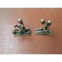 Бронзовая миниатюра, эротика, камасутра, 2 фигурки