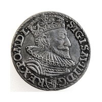 Польша, 3 гроша/ трояк 1593 (м.д. Мальборк)/ 3 Grossus (Mint: Malbork), POLONI 93, состояние ХF, Жигимонт III/ Sigismund III
