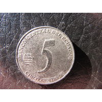 Эквадор. 5 сентаво.2000. С 20 копеек. Распродажа коллекции. Смотрите другие лоты.