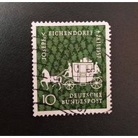 Марка Германия 1957 год 100 лет со дня смерти Йозефа Эйхендорфа