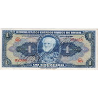 Бразилия, 1 крузейро с подписью, 1944 г.