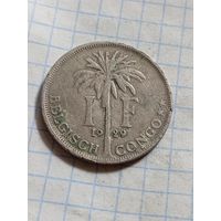 1 франк 1929 года. Бельгийский Конго
