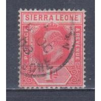 [329] Британские колонии. Сьерра Леоне 1907. Эдуард VII. Гашеная марка.