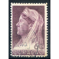 Нидерландские колонии - Кюрасао - 1936/39г. - королева Вильгельмина, 6 с - 1 марка - гашёная [Mi 148]. #3-WB-89-A-1