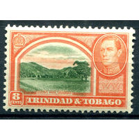 Британские колонии - Тринидад и Тобаго - 1938/44г. - ландшафты, архитектура, король Георг VI, 8 с - 1 марка - MH [Mi 139]. #4-B5-136-A-1