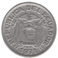 Республика Эквадор. 20 сентаво 1971.