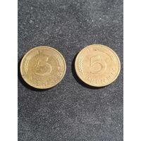 ФРГ 5 пфеннигов 1990 J D