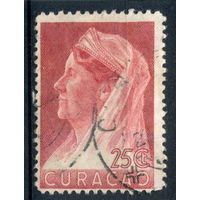 Нидерландские колонии - Кюрасао - 1936/39г. - королева Вильгельмина, 25 с - 1 марка - гашёная [Mi 154]. #3-WB-89-A-1