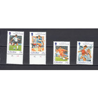 Спорт. Футбол. Гибралтар. 1996. 4 марки. Michel N 759-762 (7,0 е)