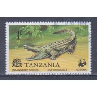 [865] Танзания 1977. Фауна.Рептилии.Крокодил. Гашеная марка.