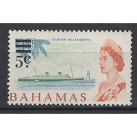 Багамы / Bahamas 1966 ** надпечатка 5с,  марка из серии
