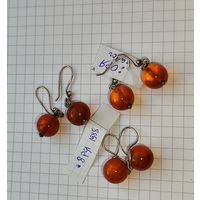 Серьги с янтарем 925 по винтаж