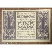 Нотгельд 1 марка 1921 год. Падерборн. Веймарская республика