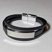 Браслет кожаный (с элементом для гравировки)