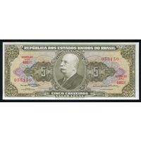 Бразилия 5 крузейро 1962-64 гг. P176d. Серия 4461. UNC