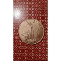 Гамбия 1 пенни 1966 парусник