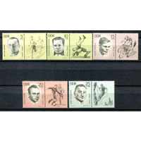 ГДР - 1963г. - Спортсмены - 5 марок - сцепок - полная серия, MNH [Mi 958-962]. #O-Se-Z-1-32