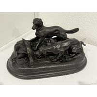 Статуэтка Чернильница СОБАКИ НА ОХОТЕ. КАСЛИ. 1956г. Чугун. Распродажа Коллекции. В продаже есть МНОГО ЛОТОВ.