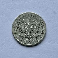 Монета СЕРЕБРО Польша 2 злотых 1932 год Ядвига