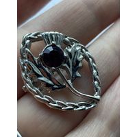 Брошь Чертополох под серебро Англия 60-е