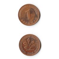 1 пфенниг Германия 1983 года(D)