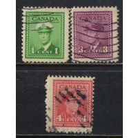 GB Доминион Канада 1942 GVI Стандарт #216,219,221