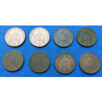 Великобритания 1 пенни 1985, 1986, 1987, 1988, 1989, 1990, 1991, 1992, 1993, 1994, 1995