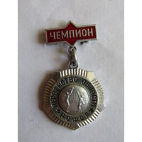 Знак. Значок. "Чемпион". "Первенство области РСФСР". Волейбол. Спорт. Ретро СССР.