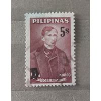 Филиппины. Джоз Ризал. Надпечатка.