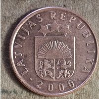 Латвия 2-я республика 2 сантима, 2000 г., KM# 21
