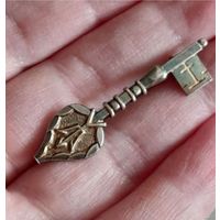 Винтажная брошь Старый ключ эпохи СССР. Серебро 875.