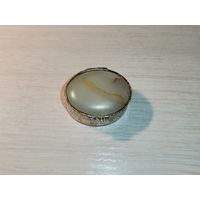 Металлическая таблетница с вставкой из оникса, размер 4*3*2 см., Италия.