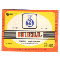 Этикетка пива Hell Германия П822