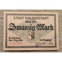 Werty71 Германия 20 марок 1918 аUNC банкнота Хальберштадт