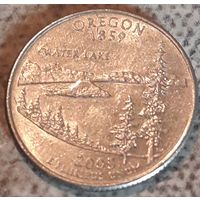 25 центов (квотер) 2005 D США Орегон