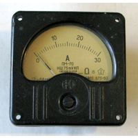 Щитовой амперметр постоянного тока ПМ-70 с шунтом 30 А (Из СССР)