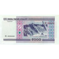 Беларусь, 5000 рублей 2000 год, серия ВБ, UNC.
