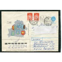 Беларусь. ХМК. Конверт п.п. Провизорий. Гербы городов. Гашение Долгиново, Витебской области 1993