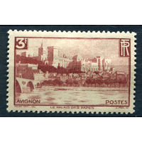 Франция - 1938/39г. - дворец папы в Авиньоне, 3 Fr - 1 марка - MH [Mi 412]. #2-Fr-43-A-2