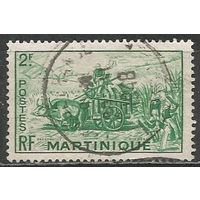 Мартиника. Заготовка сахарного тростника. 1947г. Mi#245.