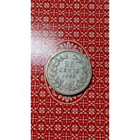 Нидерланды 25 центов 1849