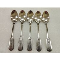 Ложки чайные Мельхиоровые Кремль, Мстёра. СССР