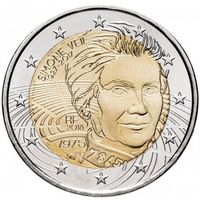 Франция 2 евро, 2018 Симона Вейль UNC