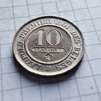 Бельгия 10 сантимов 1862 года.Леопольд 1.