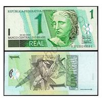 Бразилия 1 риал образца 2003 года UNC p2 серия А