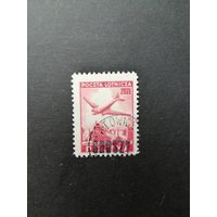 Польша 1950 Марка из серии с надпечаткой "GROSZY" 1946 года Mi.431 "Авиапочта: самолет над Варшавой" (гашение без клея) Mi.565 каталог 8.00 евро