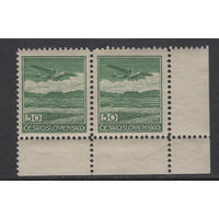 Чехословакия 1930** АВИА почта Fokker сцепка Mi#303A