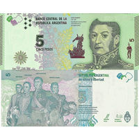 Аргентина 5 Песо 2016 UNС П1-201