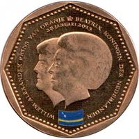 Нидерландские Антильские острова 5 гульденов, 2013 Флаг Кюрасао UNC