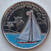 Багамские острова (Багамы) 25 центов 2024 г. 50 лет Независимости. Цветная